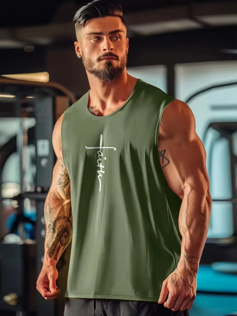 Men's Quick-Dry Fitness Tank – Sleeveless Gym & Bodybuilding Singlet