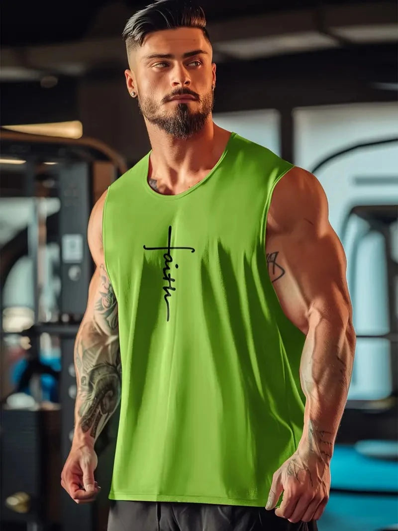 Men's Quick-Dry Fitness Tank – Sleeveless Gym & Bodybuilding Singlet